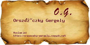 Orszáczky Gergely névjegykártya