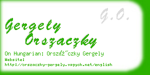 gergely orszaczky business card